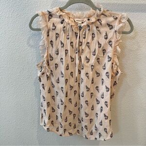 REBECCA TAYLOR Tulip Print Silk Top